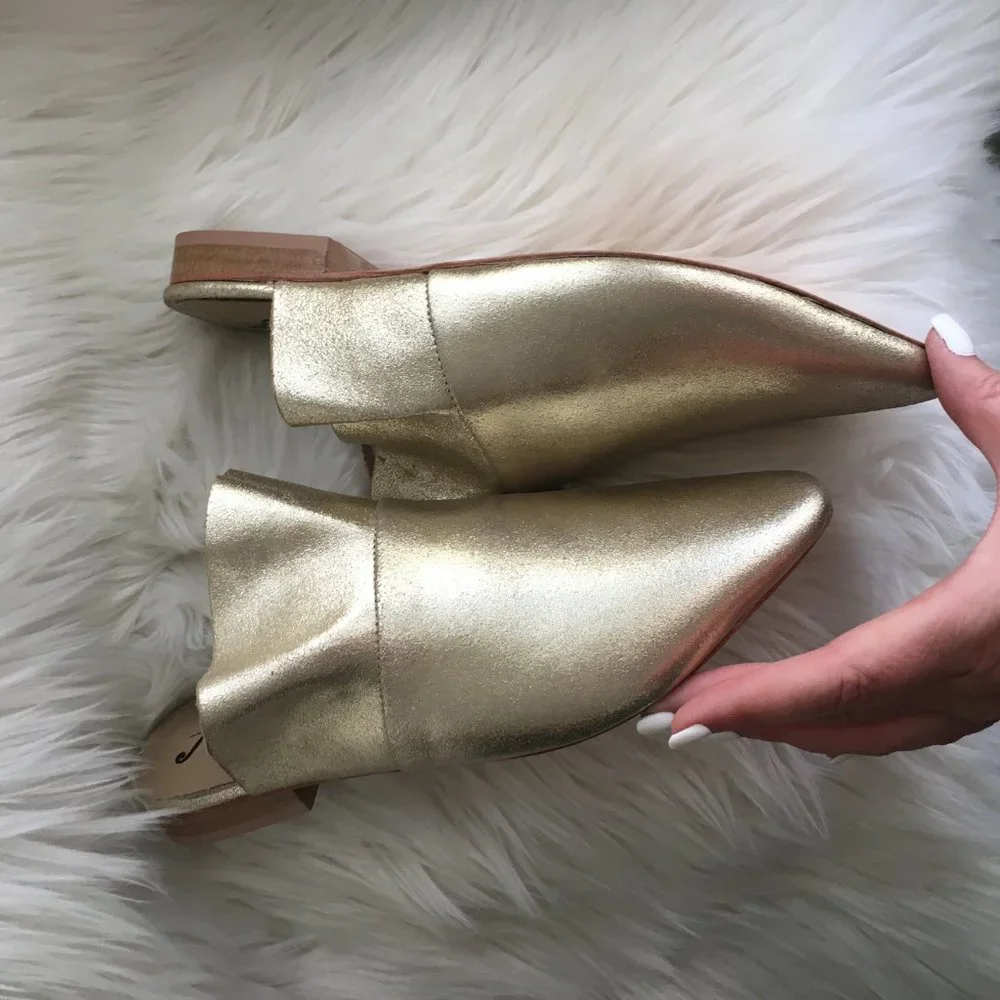 NEW free people metallic slip on mules - Picture 4 of 7